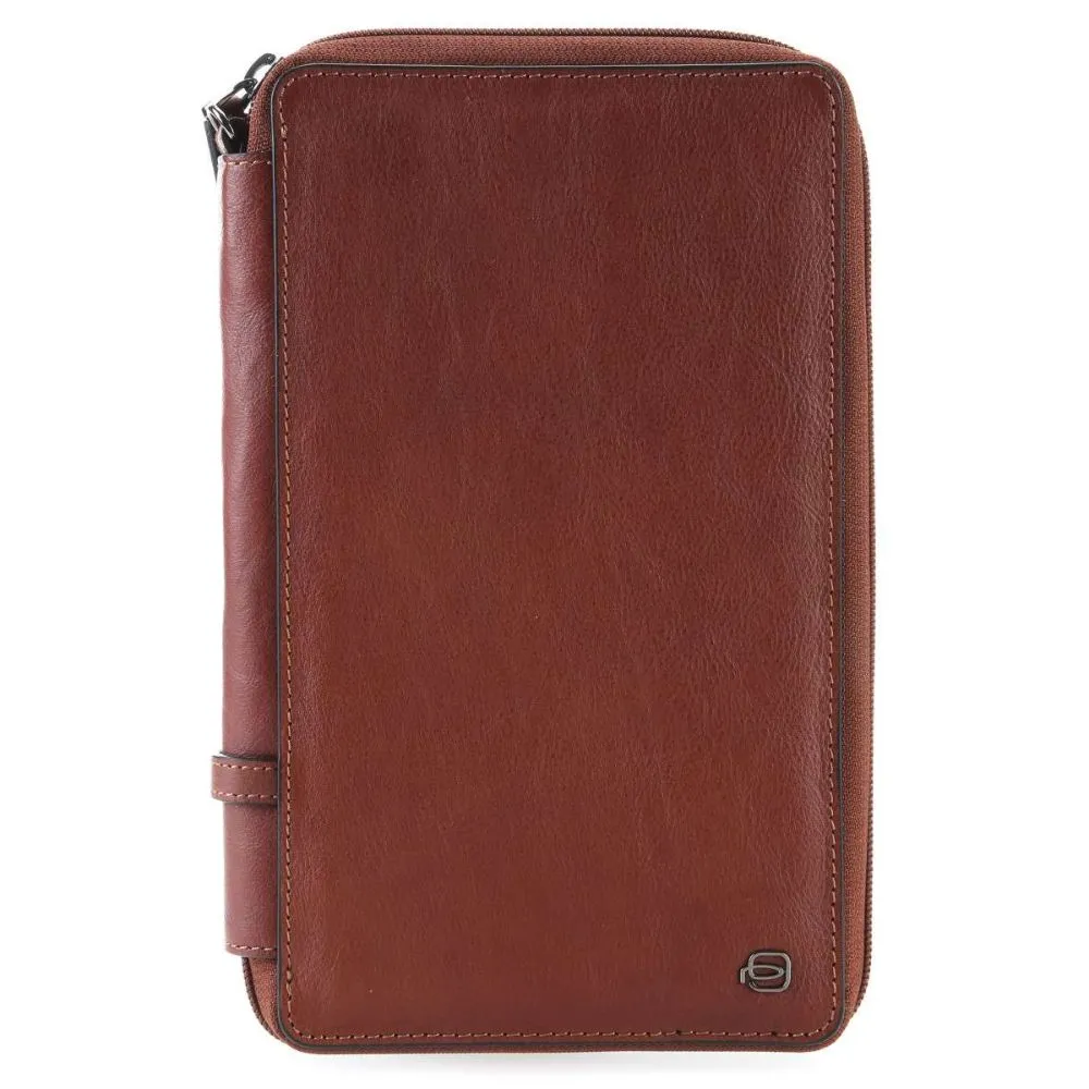 Piquadro Square 9" Organizer Tobacco Tobaccosize Small