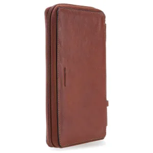 Piquadro Square 9" Organizer Tobacco Tobaccosize Small