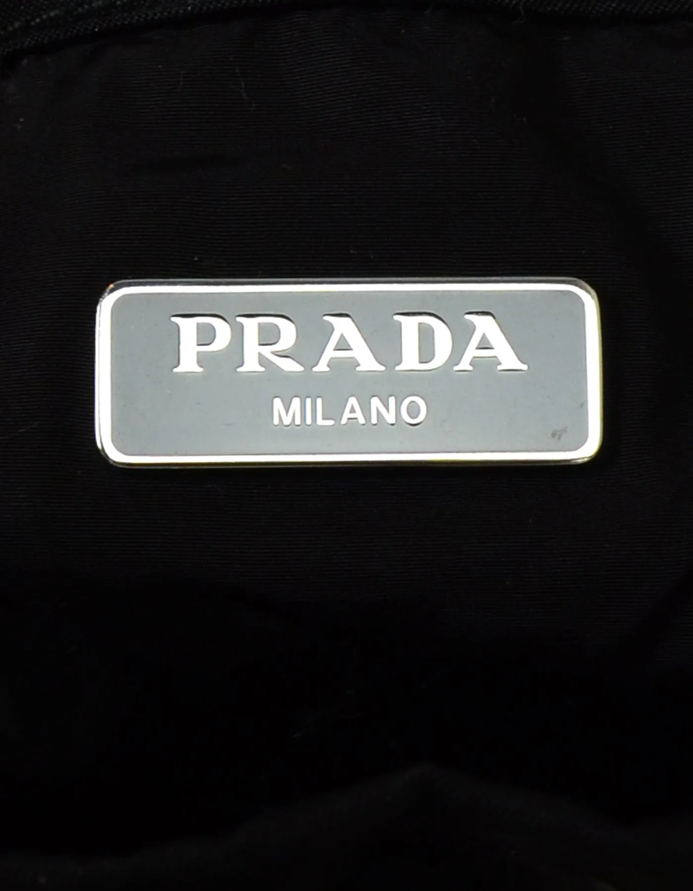 Prada 2019 Black Nylon Flame Print Wristlet Bucket Pouch Bag