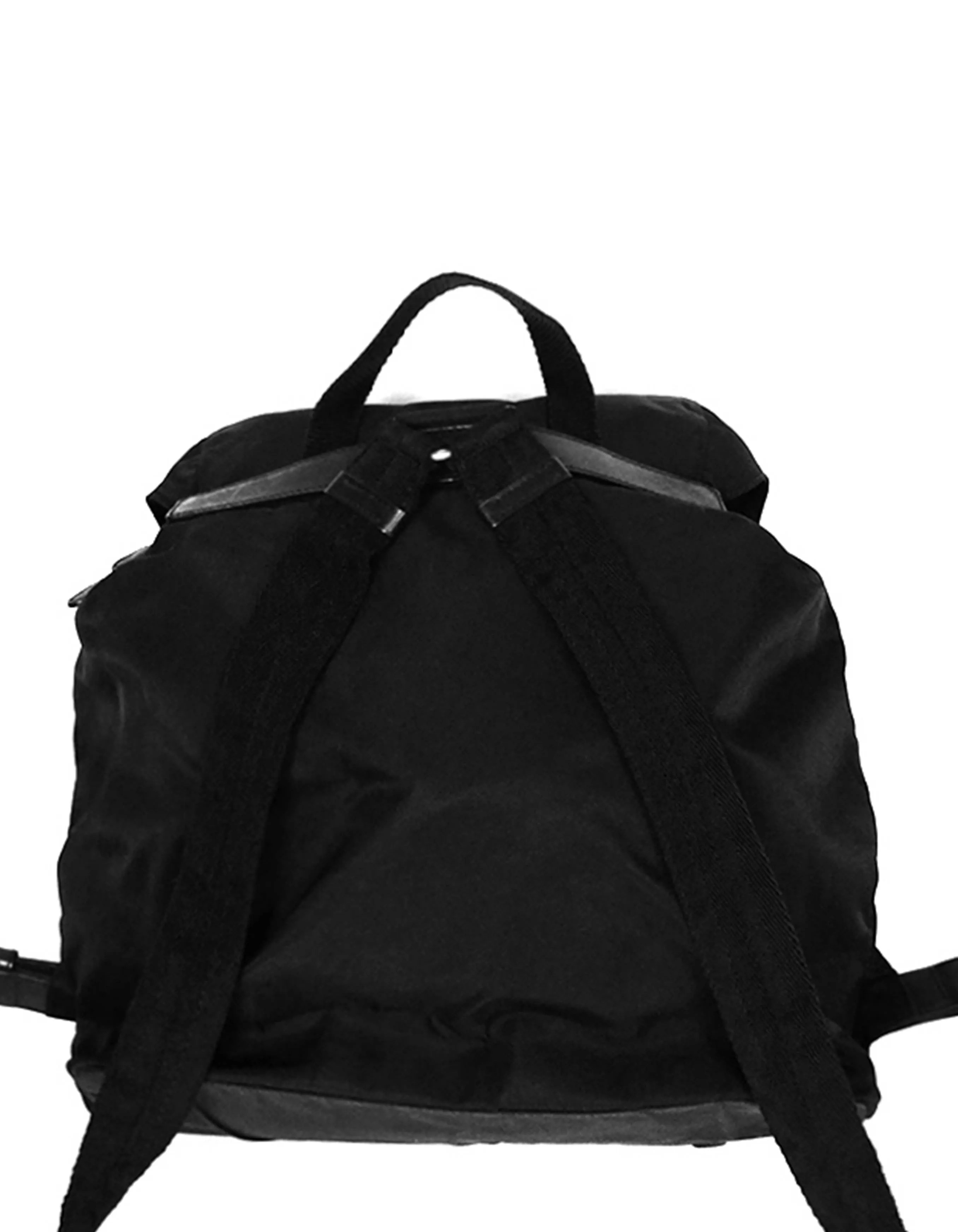 Prada Black Nylon Double Buckle Backpack Bag