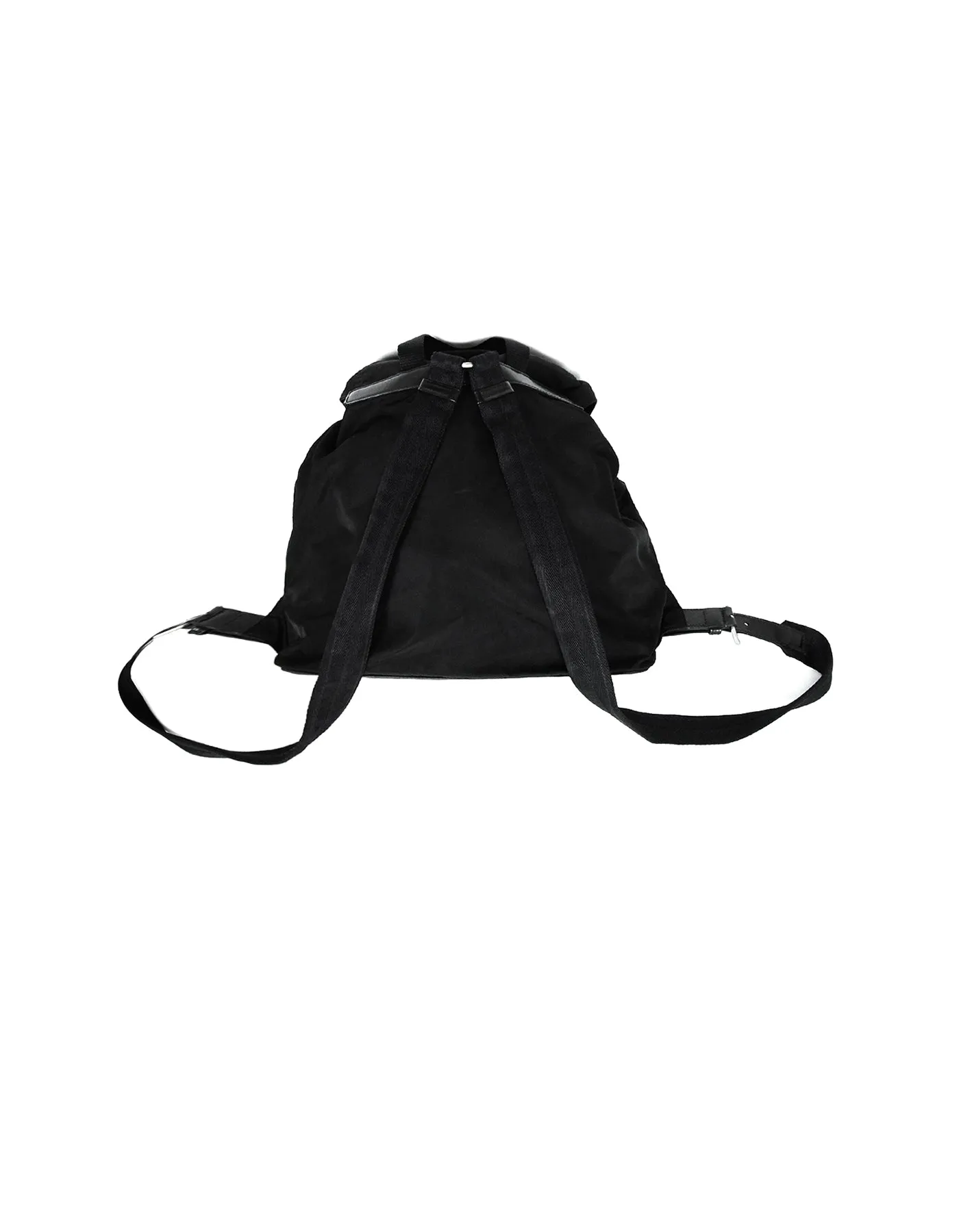 Prada Black Nylon Double Buckle Pocket Backpack Bag