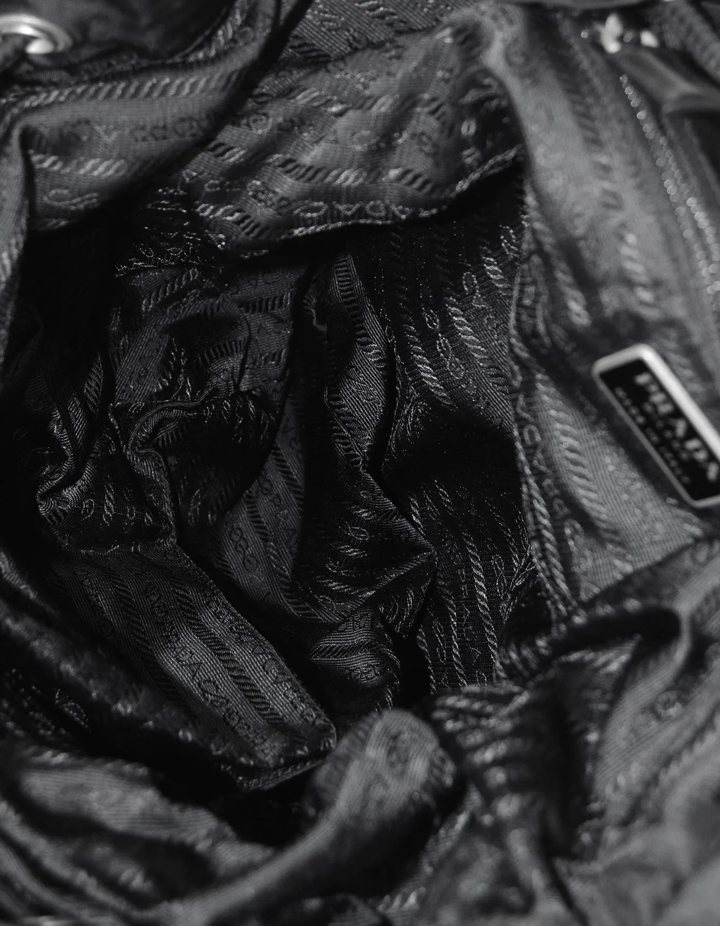 Prada Black Nylon Double Buckle Pocket Backpack Bag
