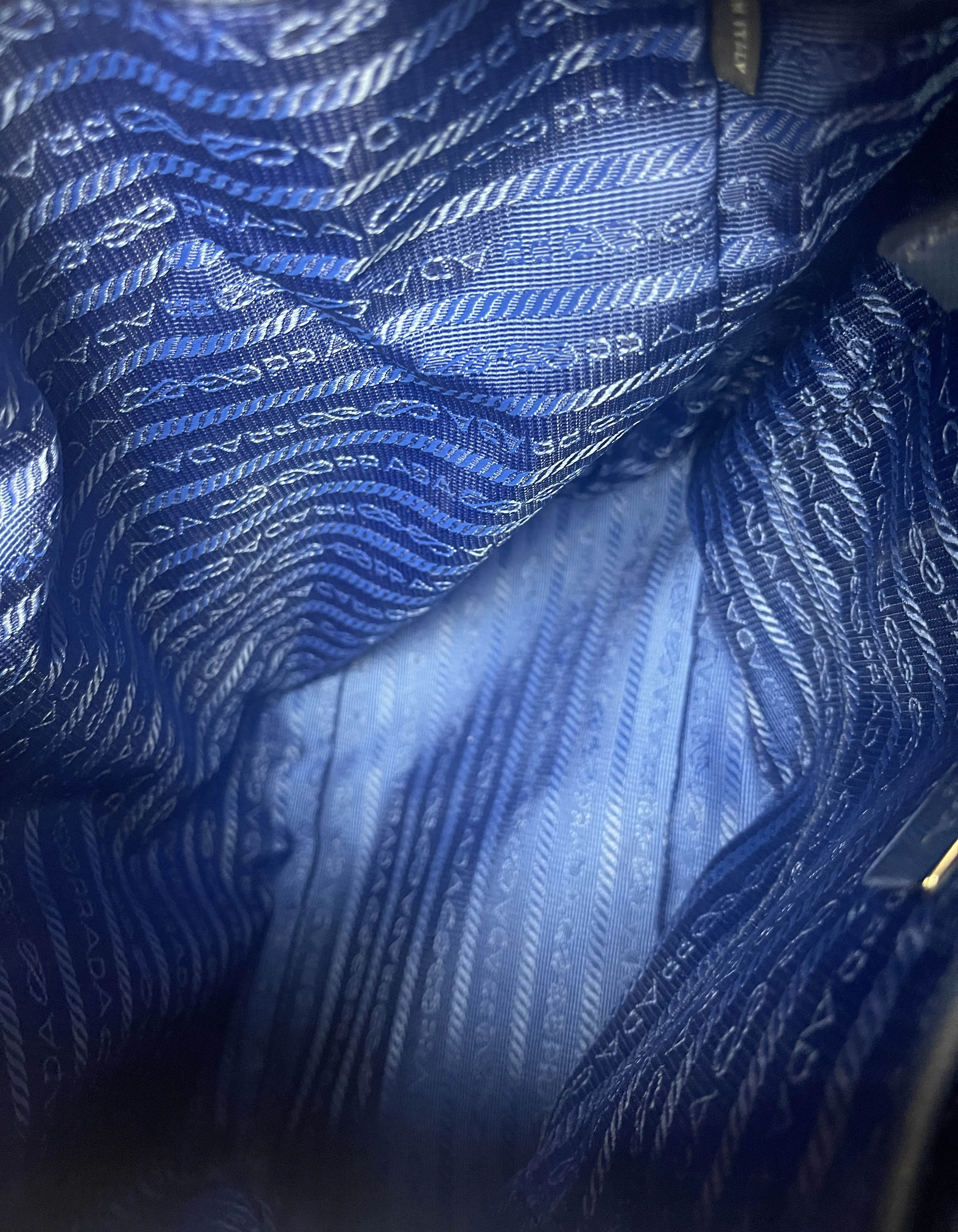 Prada Navy Nylon Backpack Bag w/ Front Buckle Pockets