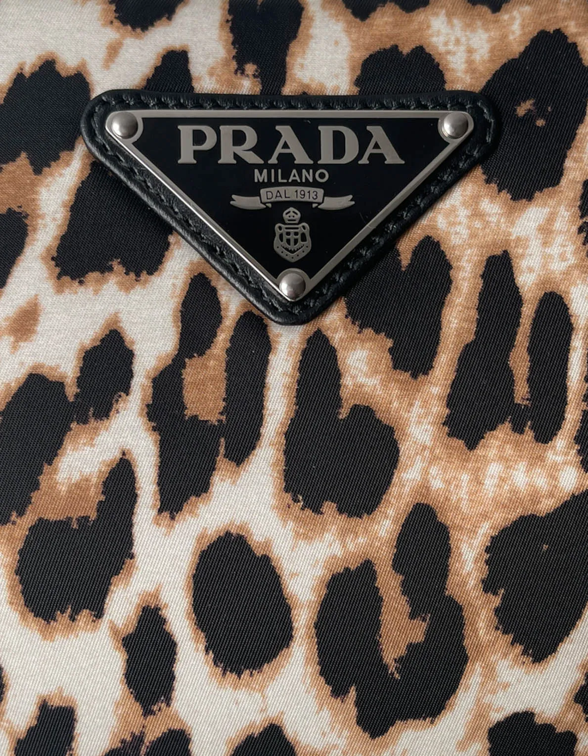 Prada NWT Leopard-Print Nylon Pouch/Crossbody Bag