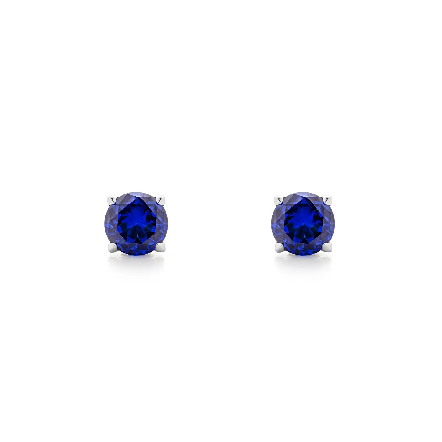 Promise Solitaire Stud 7mm - Sterling Silver   CZ Azure