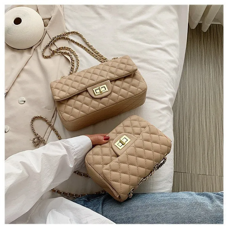 Pu Leather Lingge Women Shoulder Bag
