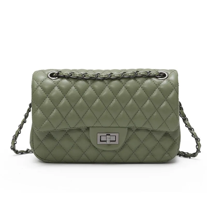 Pu Leather Lingge Women Shoulder Bag