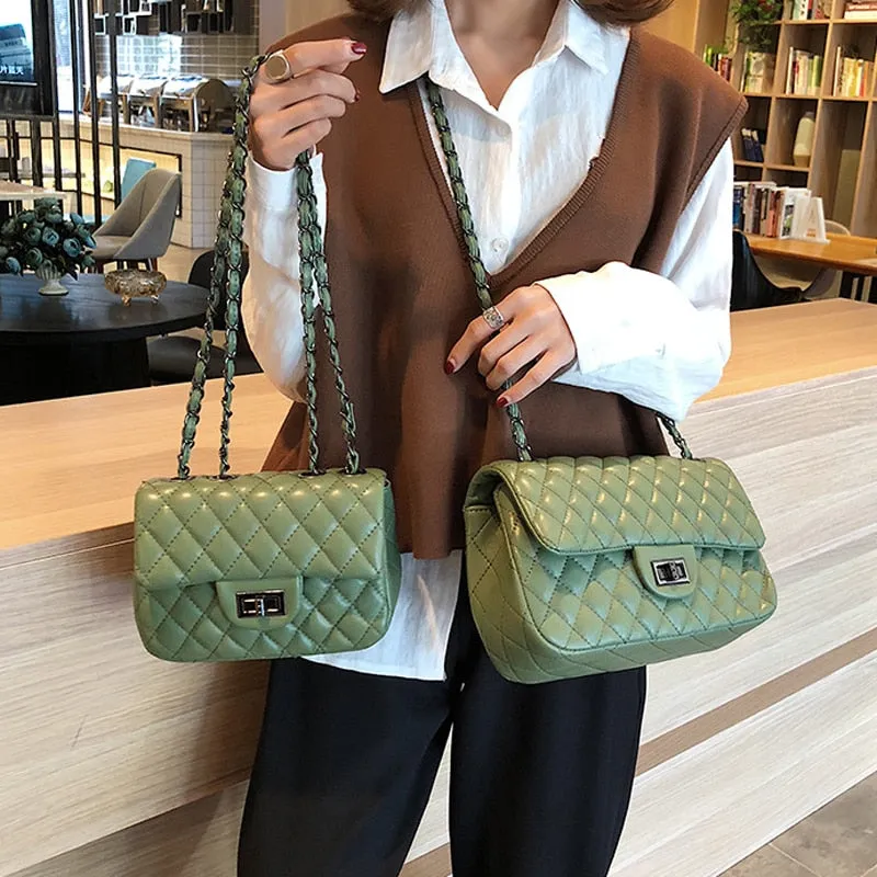 Pu Leather Lingge Women Shoulder Bag