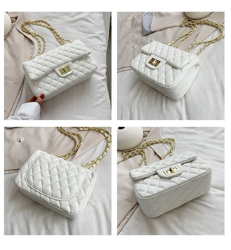 Pu Leather Lingge Women Shoulder Bag