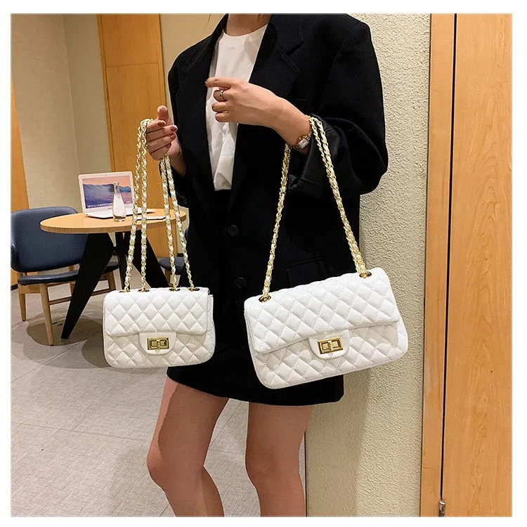 Pu Leather Lingge Women Shoulder Bag