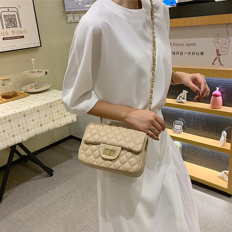 Pu Leather Lingge Women Shoulder Bag