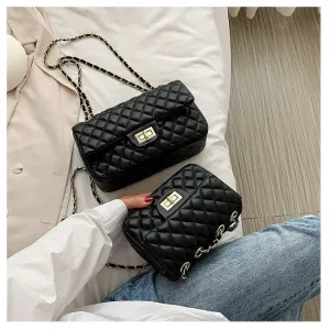 Pu Leather Lingge Women Shoulder Bag