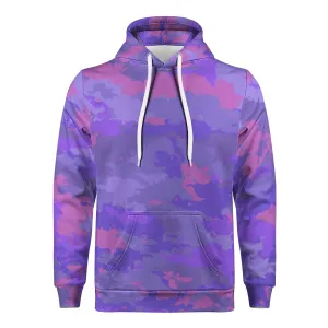 Purple Pink Pastel Camo Pattern Men's/Unisex Premium Pullover Adult Hoodie