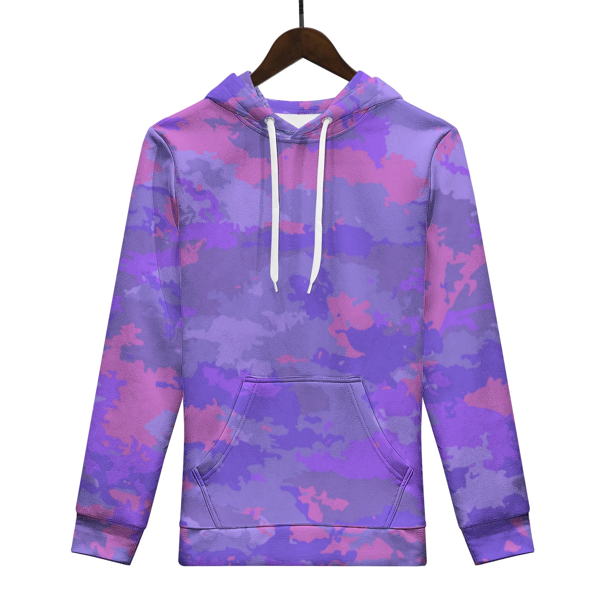 Purple Pink Pastel Camo Pattern Men's/Unisex Premium Pullover Adult Hoodie