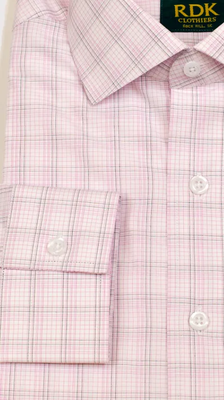 RDK Pink Plaid Dress Shirt