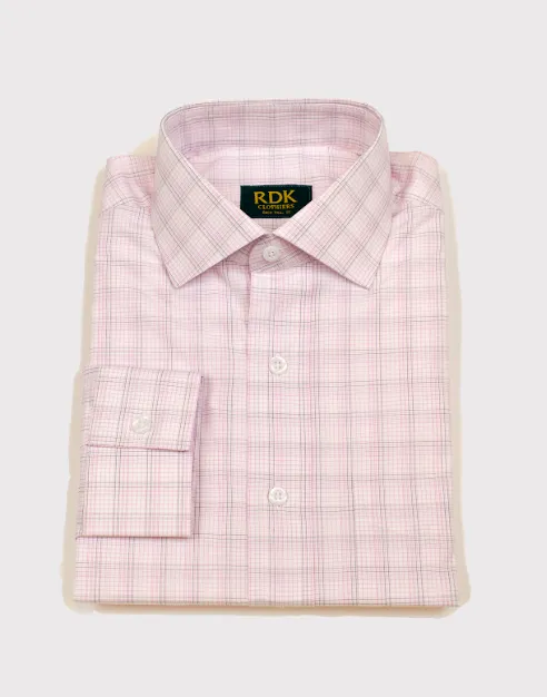 RDK Pink Plaid Dress Shirt