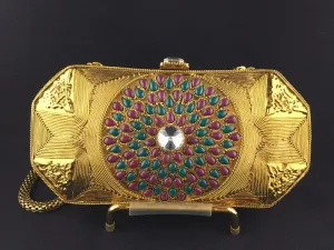 Ruby and emerald colored clutch