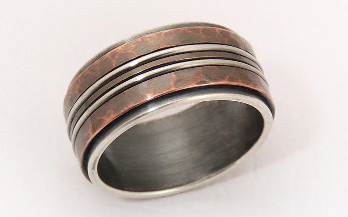 Rustic mens ring