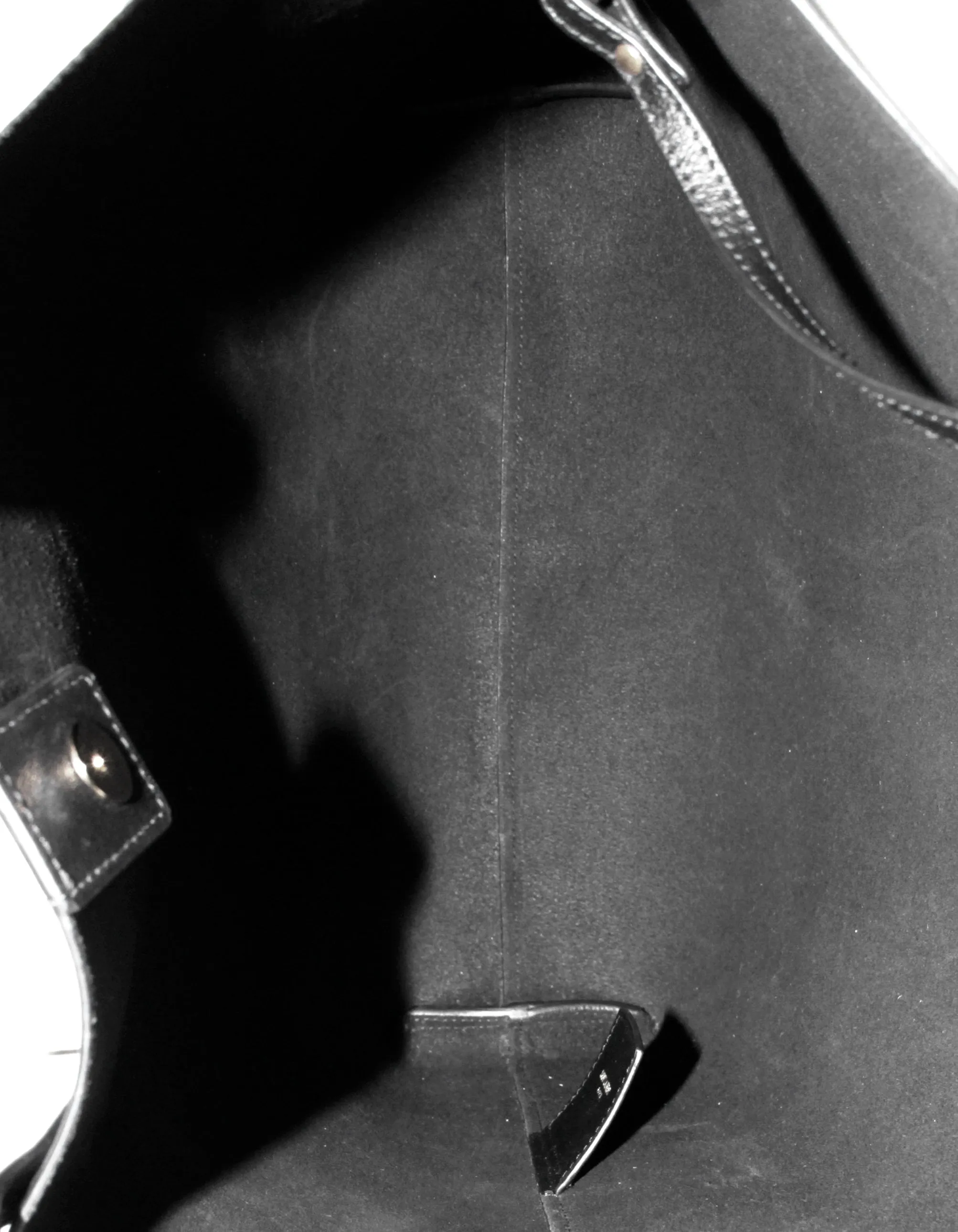 Saint Laurent Black Calfskin Medium Shopping Tote Bag