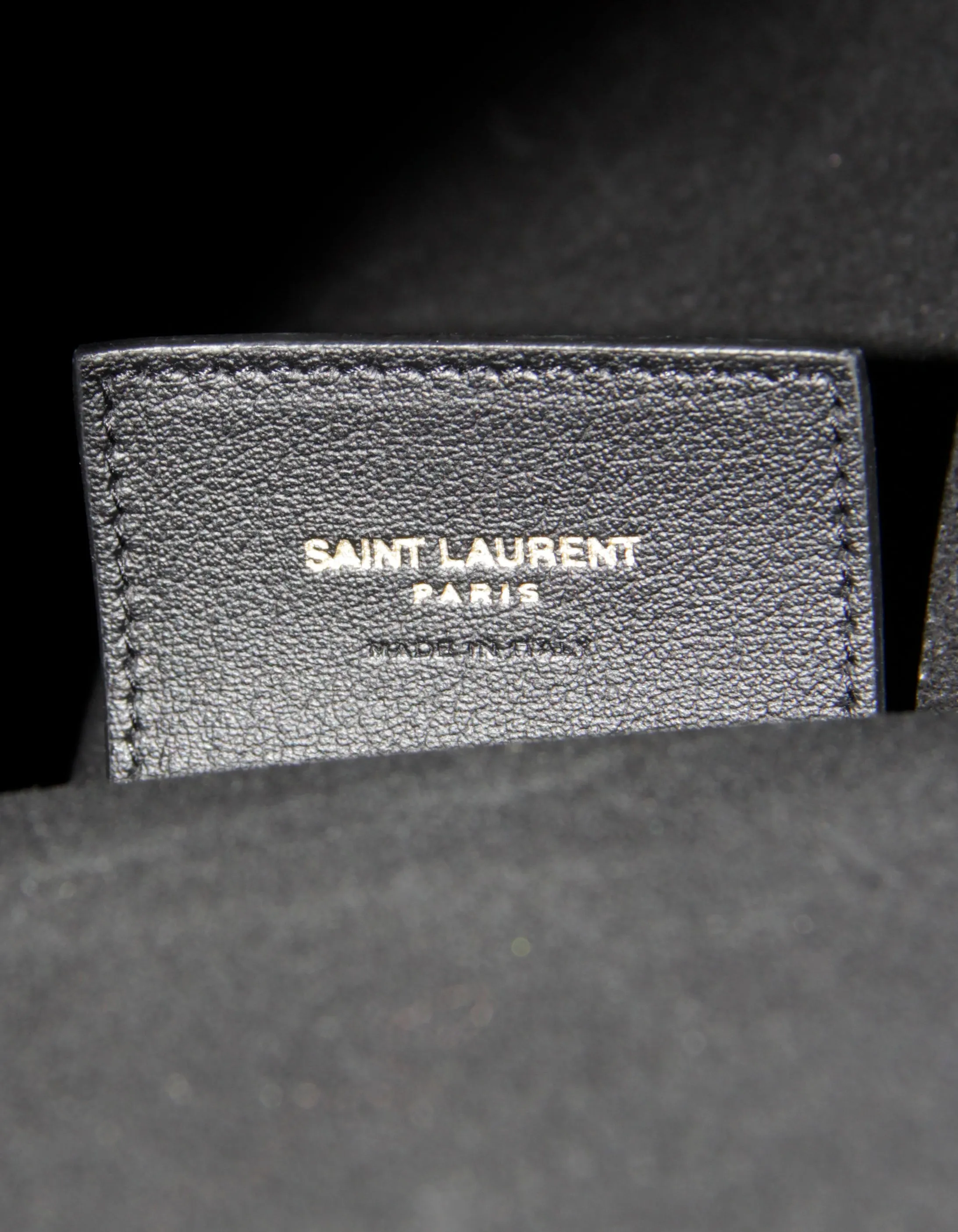 Saint Laurent Black Calfskin Medium Shopping Tote Bag