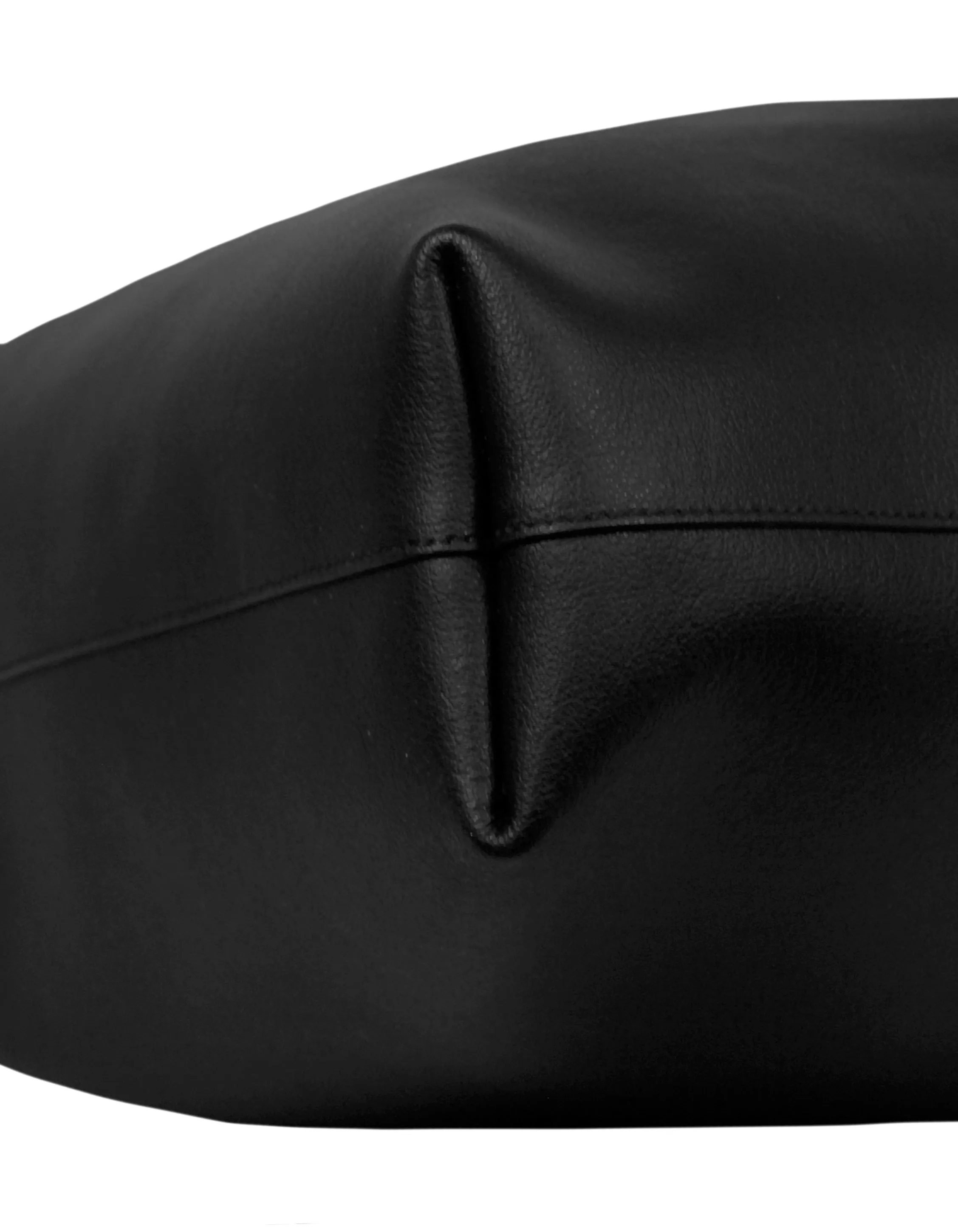 Saint Laurent Black Calfskin Medium Shopping Tote Bag