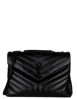 Saint Laurent Black Calfskin Y Medium Loulou Chain Shoulder Bag