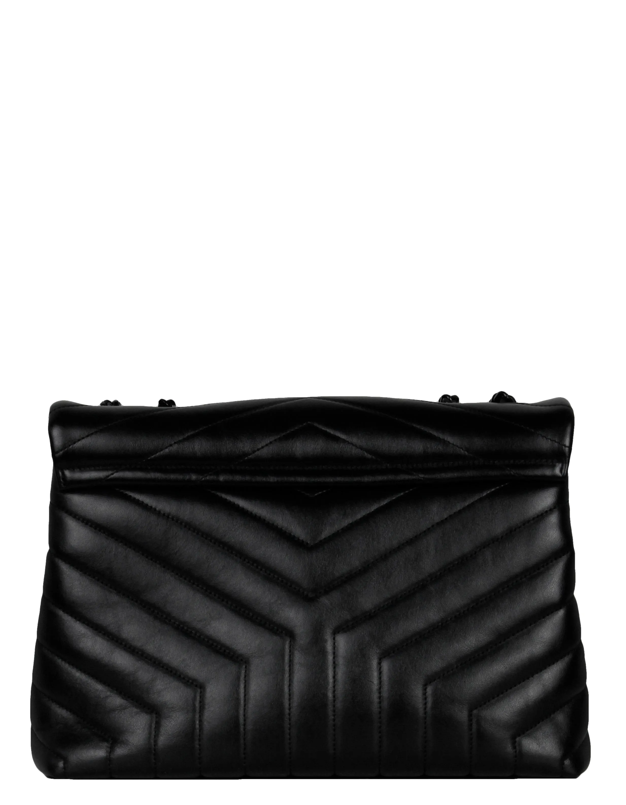 Saint Laurent Black Calfskin Y Medium Loulou Chain Shoulder Bag