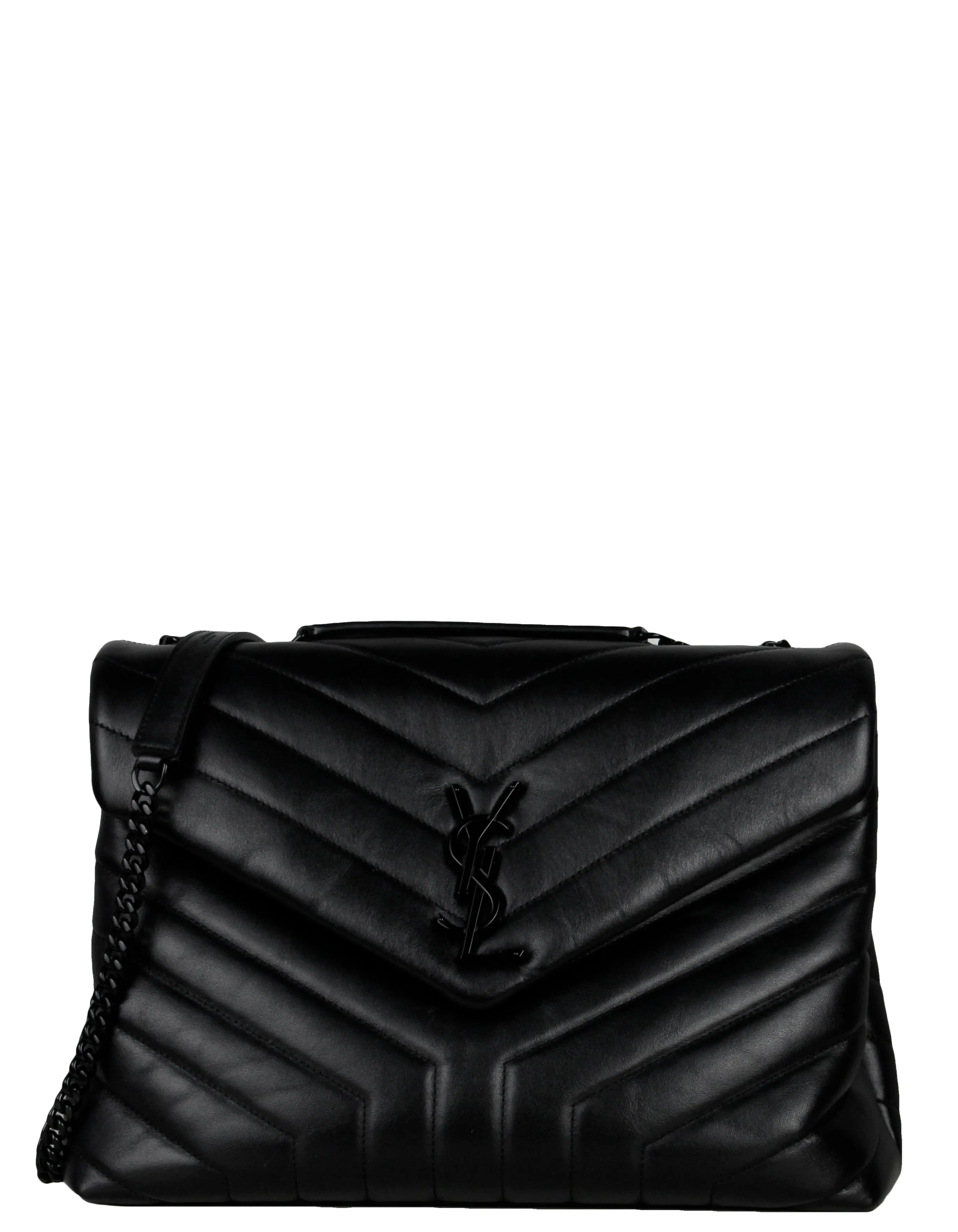 Saint Laurent Black Calfskin Y Medium Loulou Chain Shoulder Bag