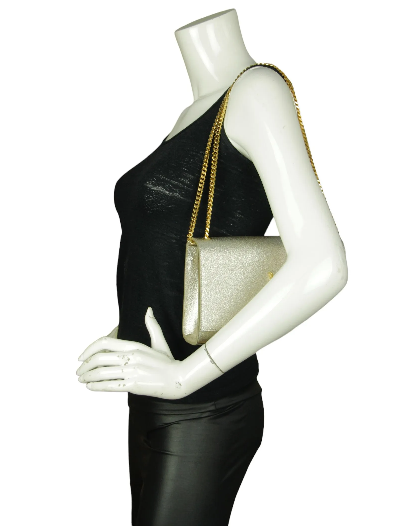Saint Laurent Light Gold Small Monogram Kate Crossbody