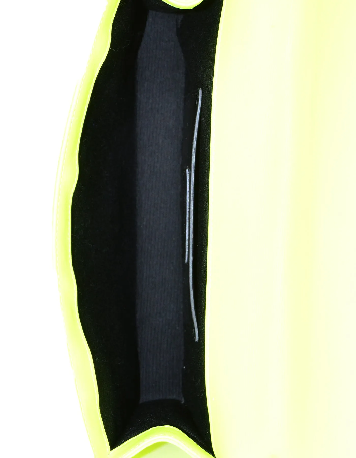 Saint Laurent Neon Yellow Smooth Leather Classic Monogram Cassandre Clutch Bag