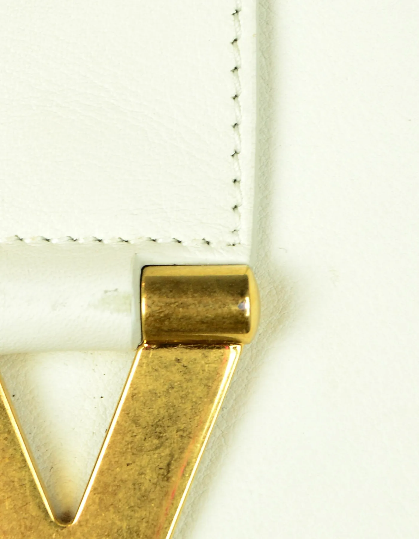 Saint Laurent White Leather Y-Ligne Mini Pochette Crossbody Bag