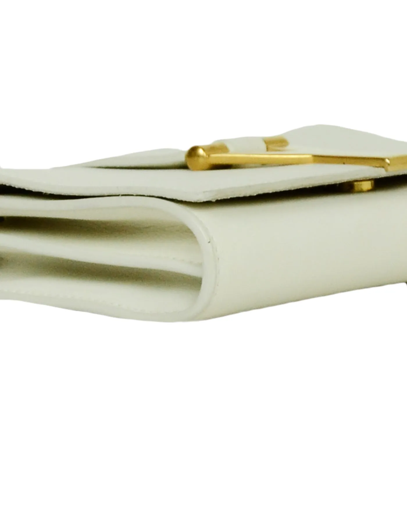Saint Laurent White Leather Y-Ligne Mini Pochette Crossbody Bag
