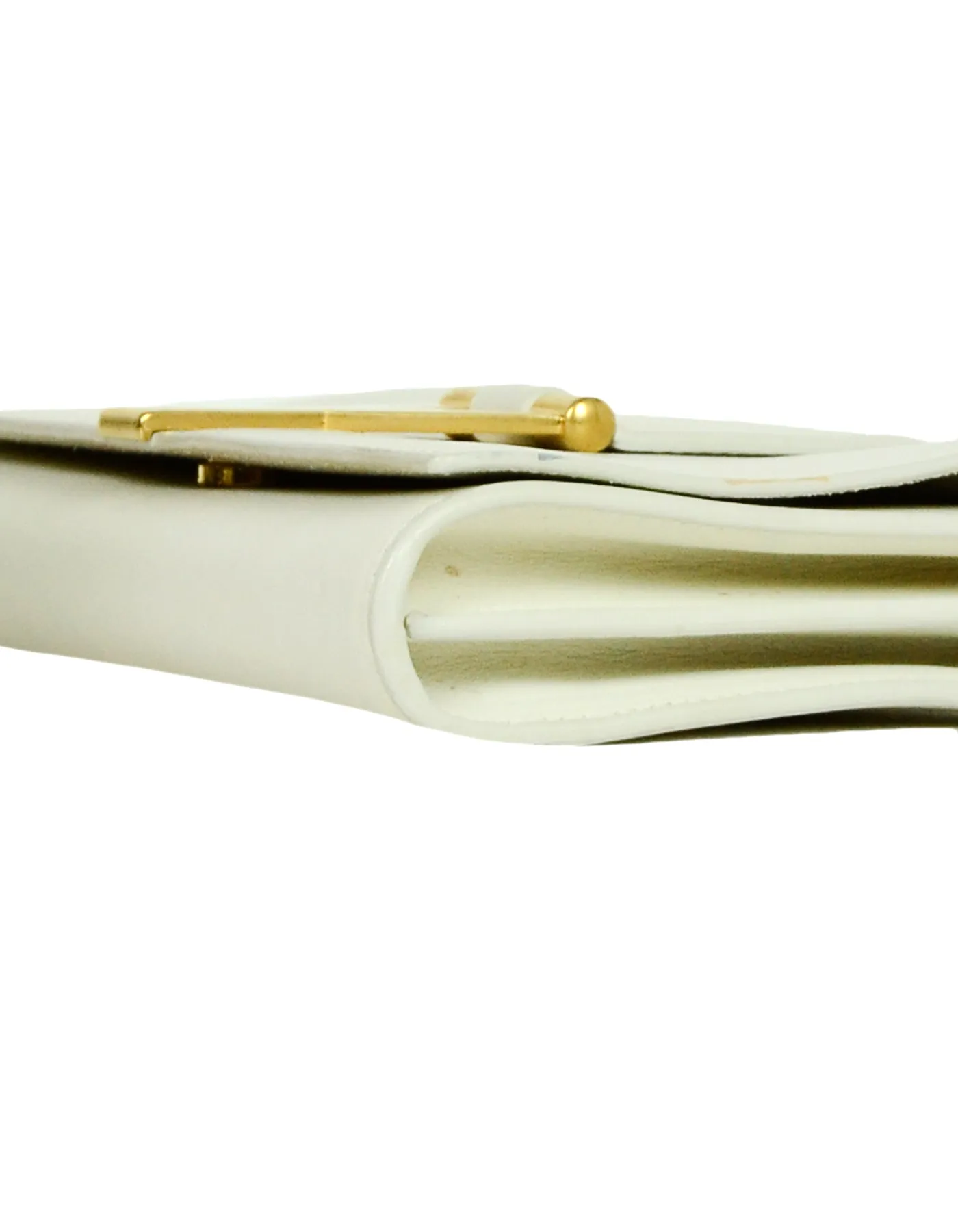 Saint Laurent White Leather Y-Ligne Mini Pochette Crossbody Bag