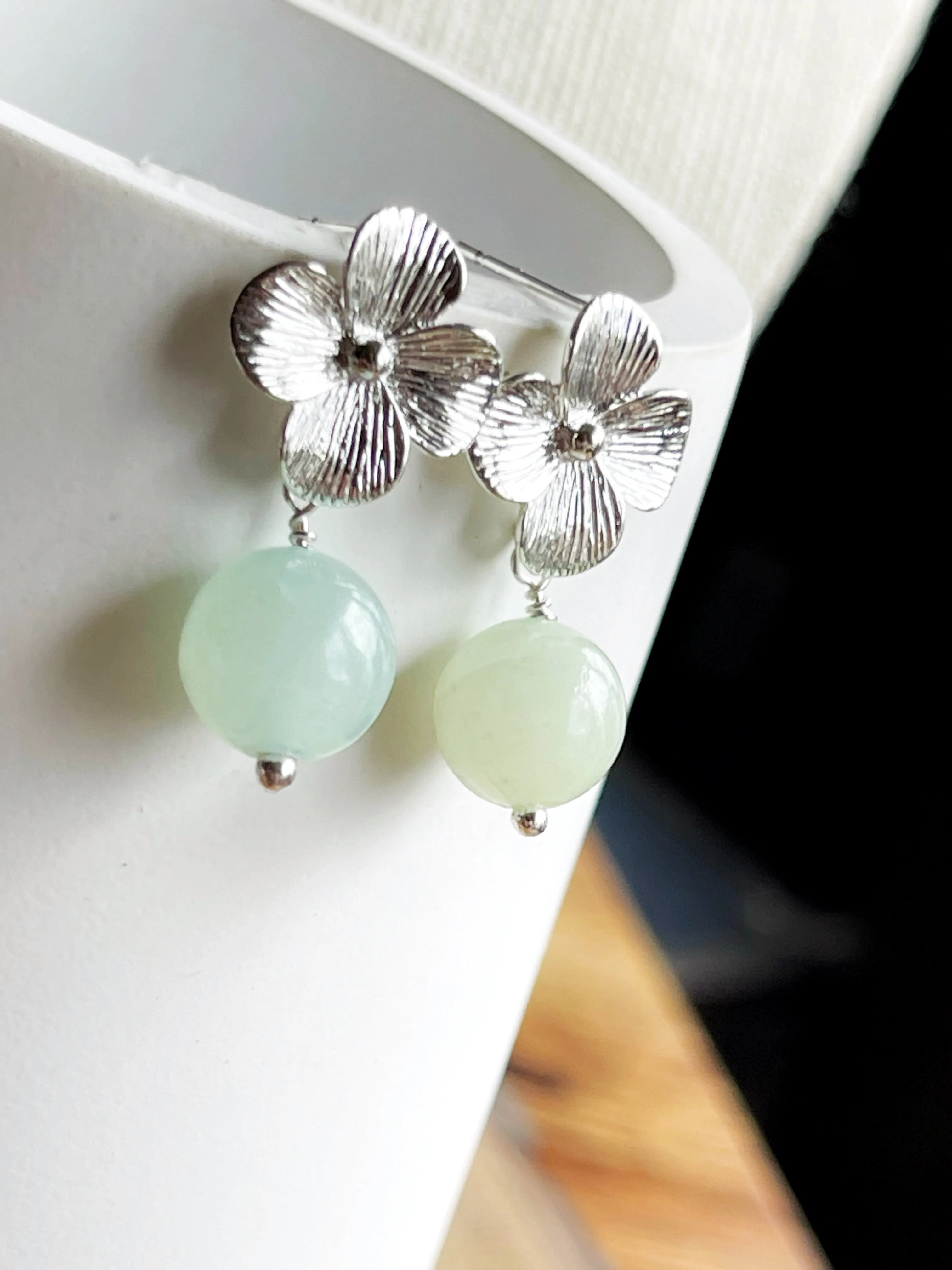 Silver Flower Spring Flower Earrings