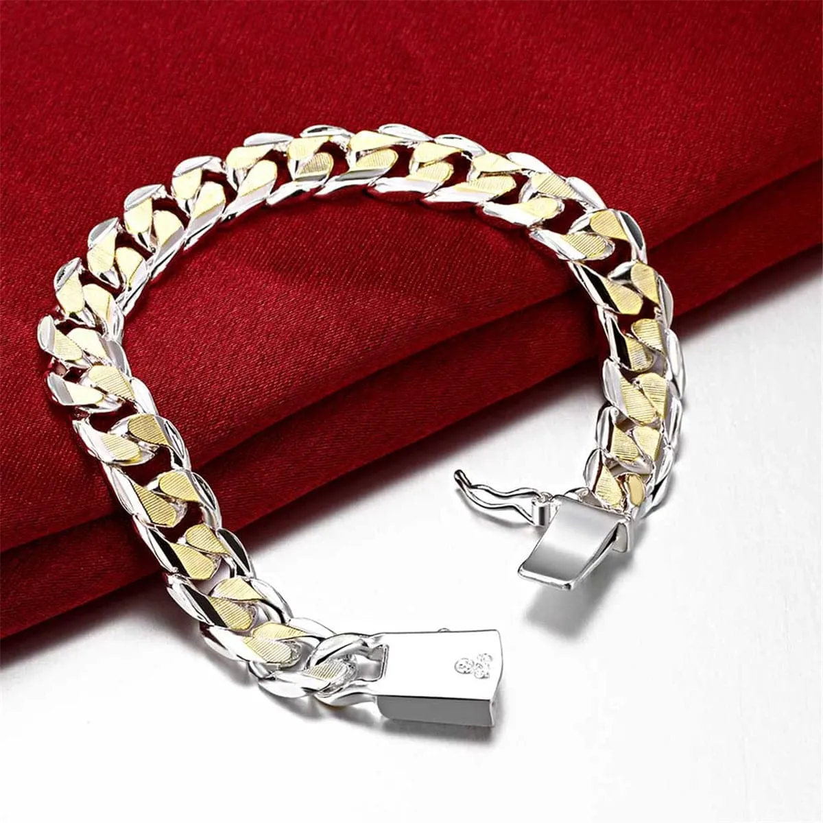 Silver-Plated & 18K Gold-Plated Link Bracelet