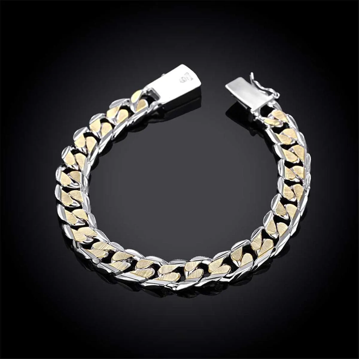 Silver-Plated & 18K Gold-Plated Link Bracelet