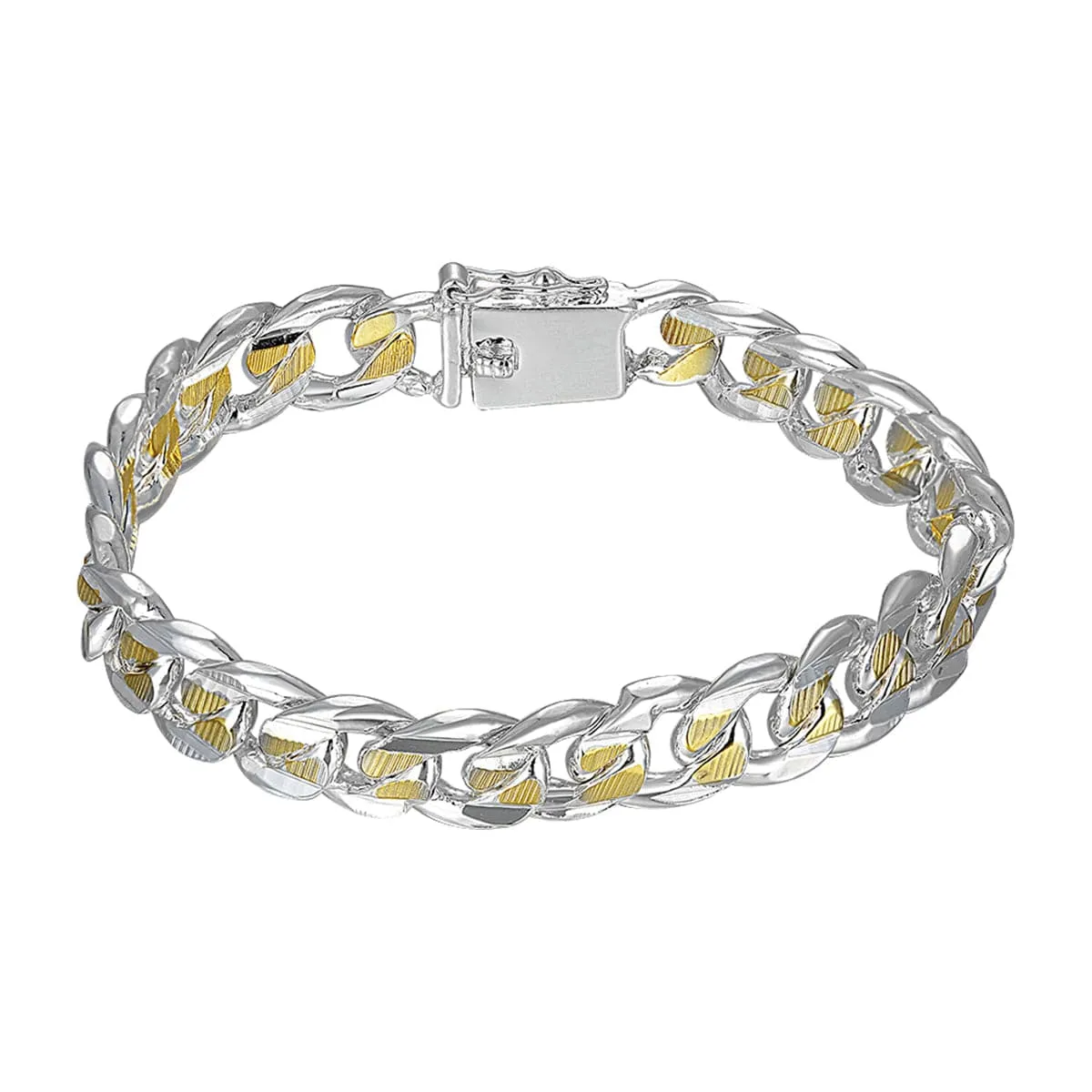 Silver-Plated & 18K Gold-Plated Link Bracelet