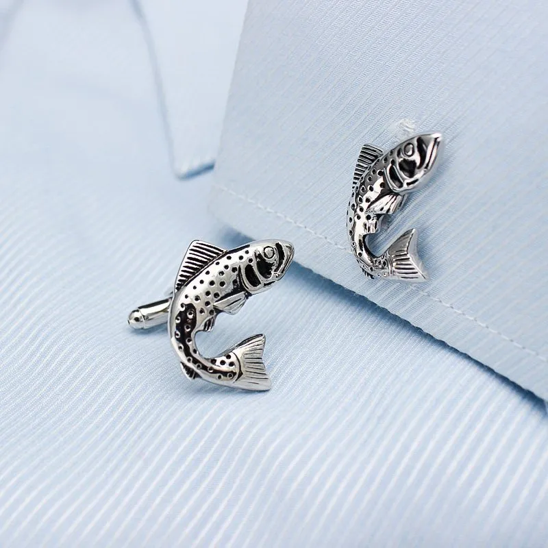 Silver Salmon Cuff Links
