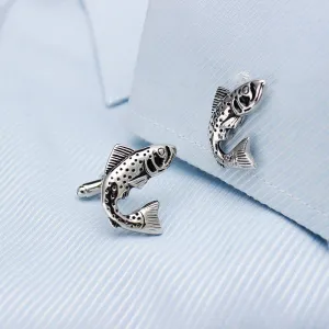 Silver Salmon Cuff Links