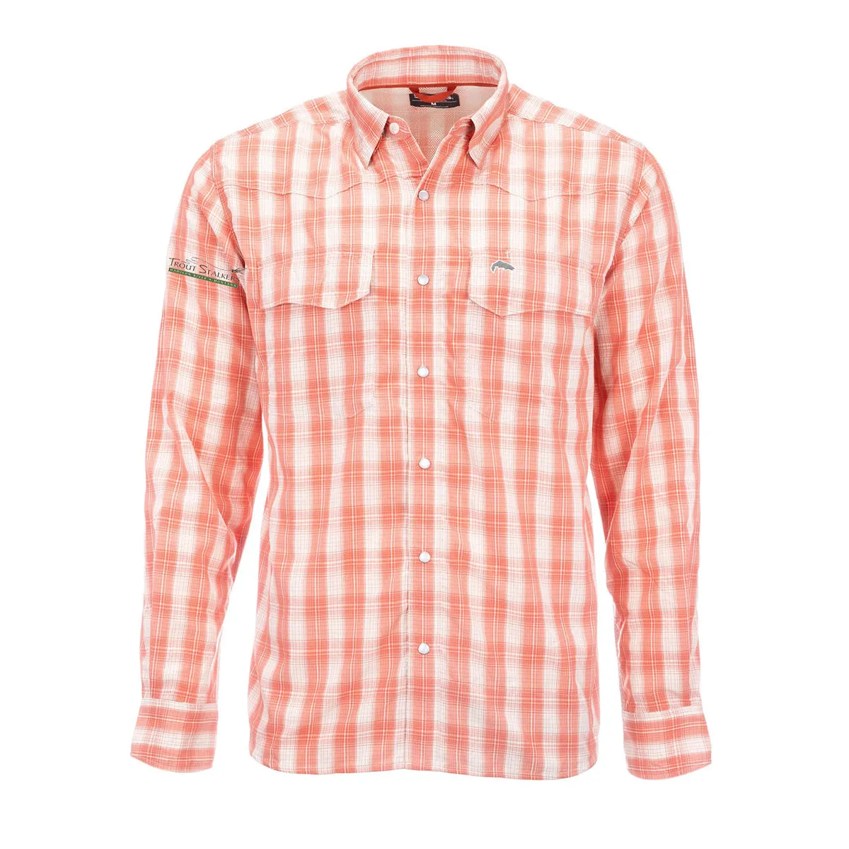 Simms MTS Logo Big Sky LS Shirt - Smoked Salmon Plaid