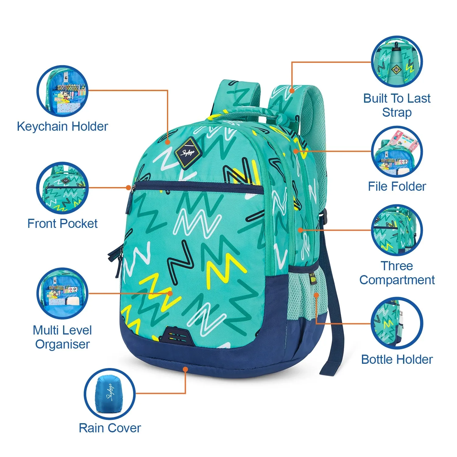 Skybags Drip Pro  04 Backpack Light Blue