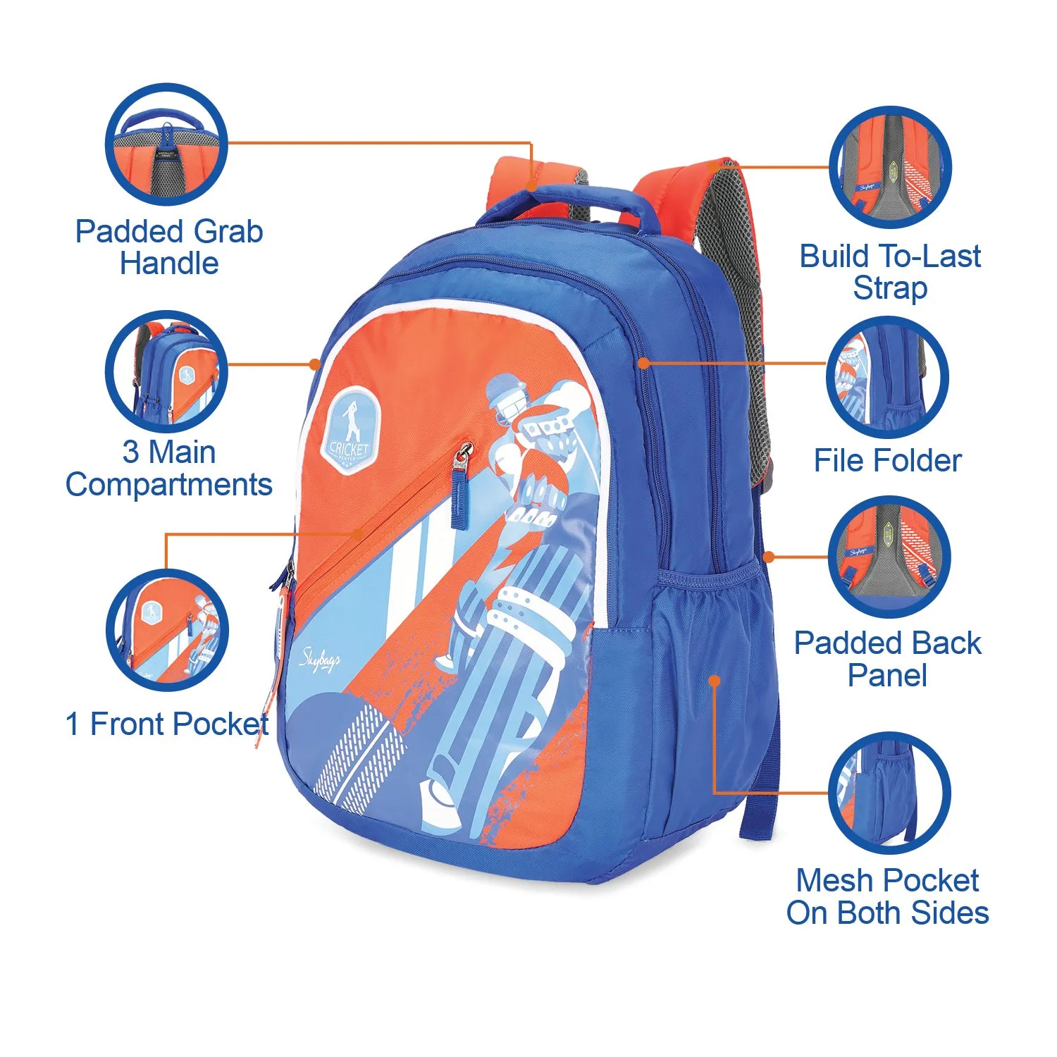 Skybags Riddle 4  School Bp Blue