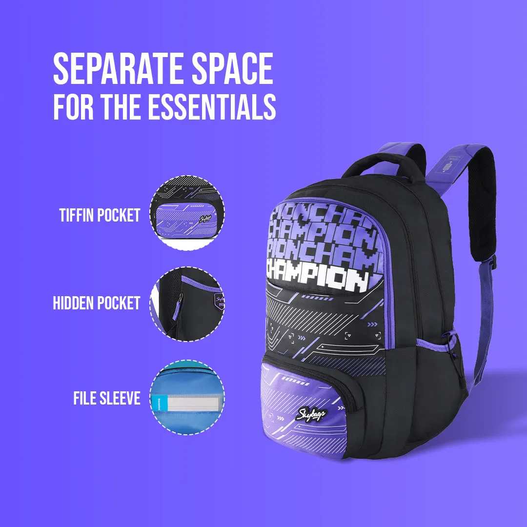 Skybags Squad Nxt 02  School Backpack Black