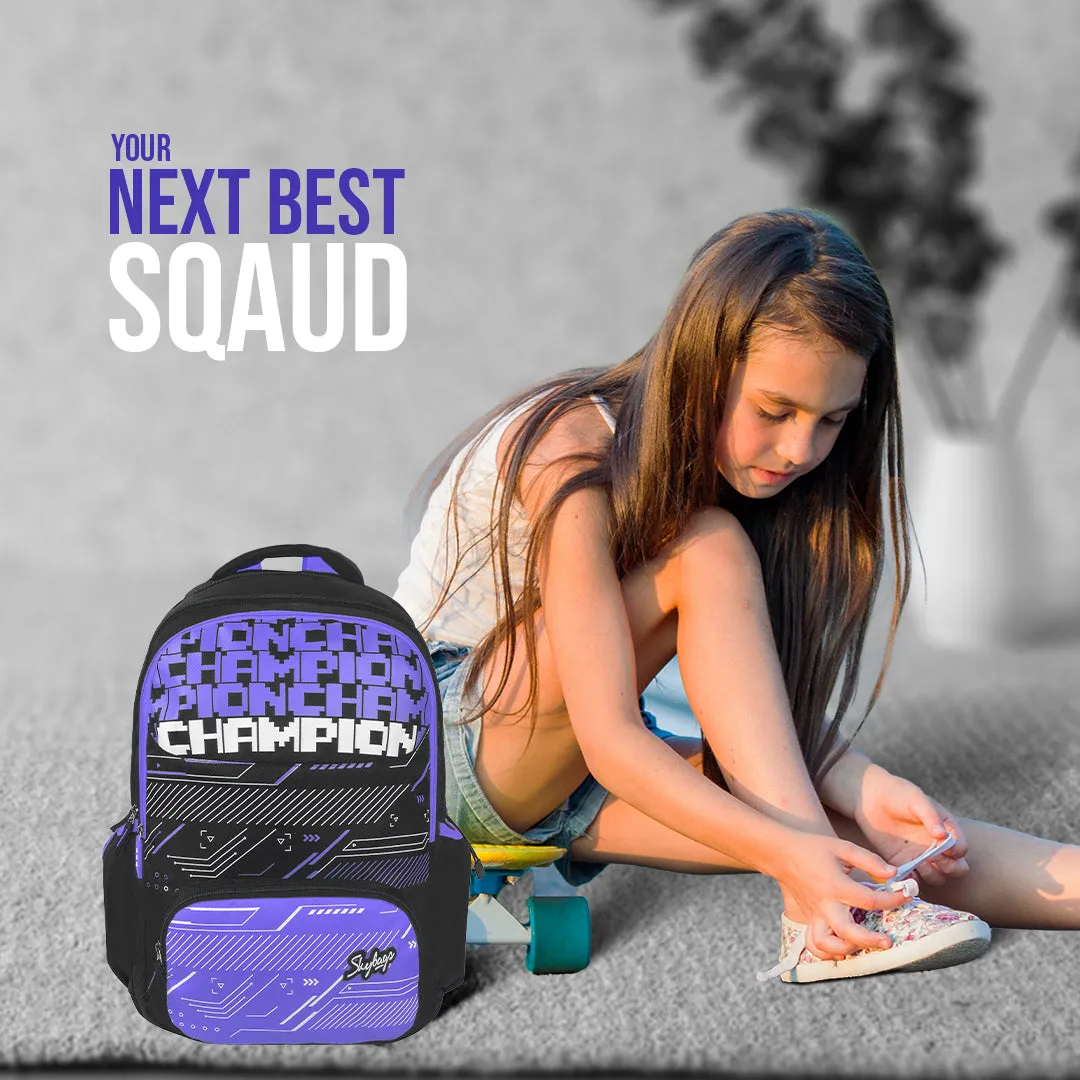 Skybags Squad Nxt 02  School Backpack Black