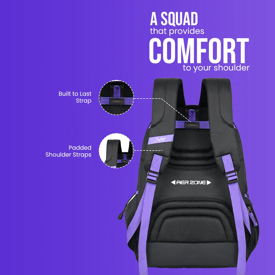 Skybags Squad Nxt 02  School Backpack Black