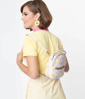 Smiley® x Unique Vintage Purple Daisy Backpack