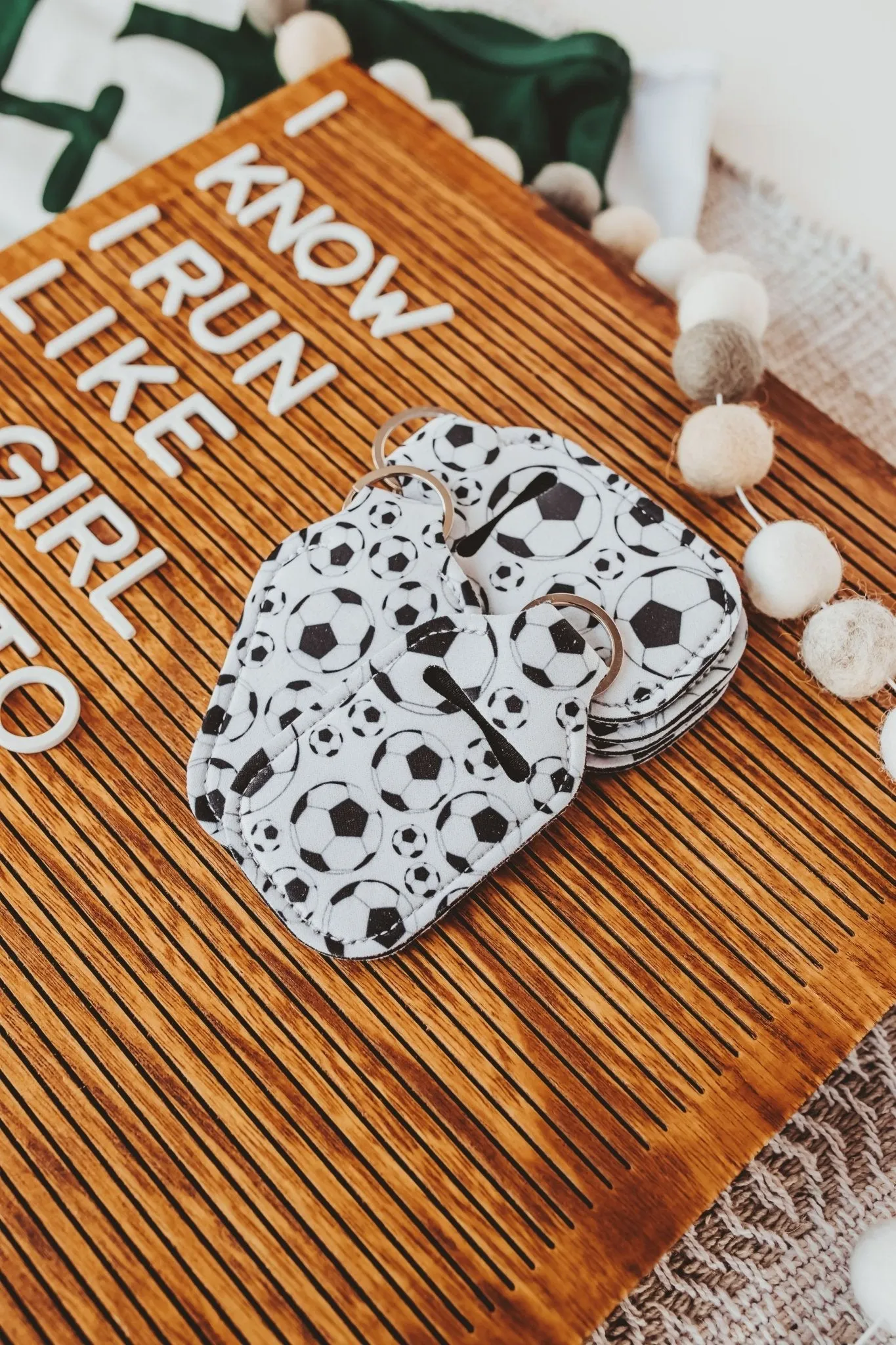 Soccer Team Gifts Hand Sanitizer Holder for Backpack Kids Keychain