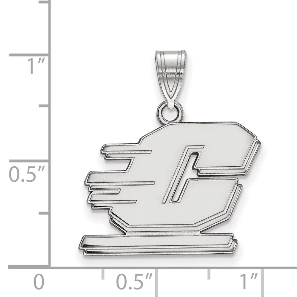 Sterling Silver Rhodium-plated Central Michigan University Letter C Medium Pendant