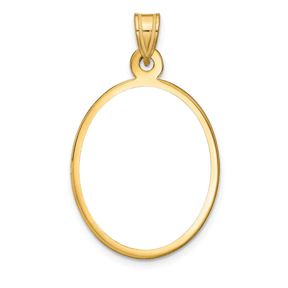 Sterling Silver/Gold-plated Large Oval Picture Jewelry Pendant