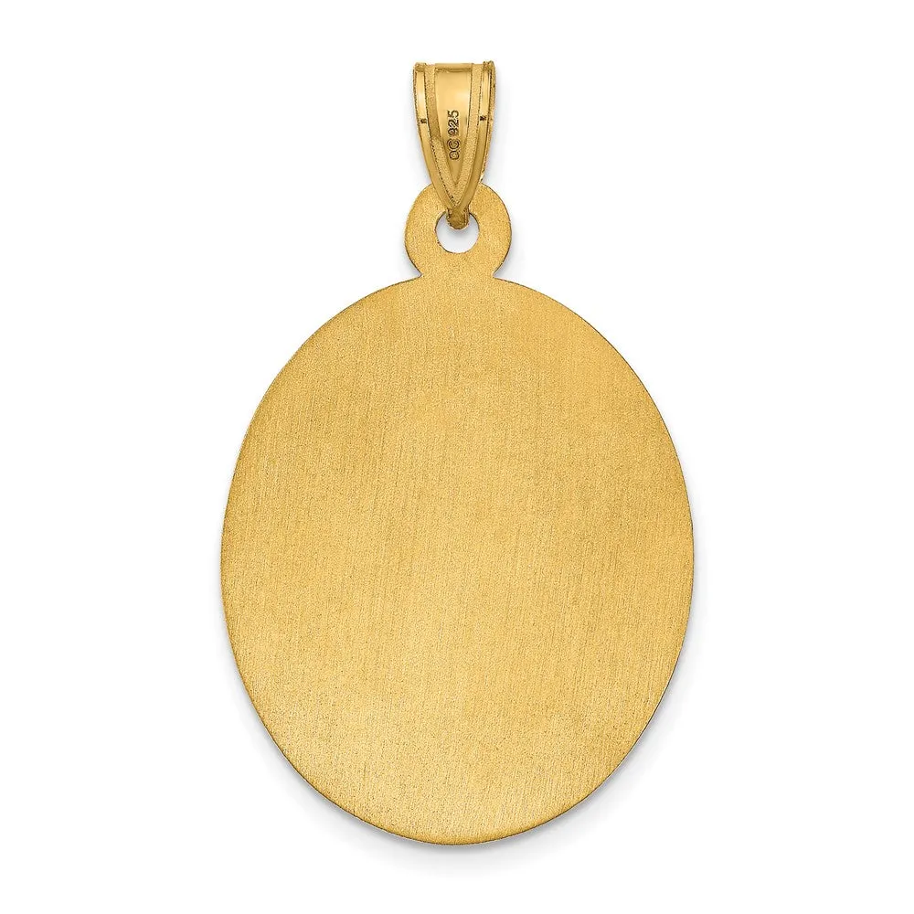 Sterling Silver/Gold-plated Large Oval Picture Jewelry Pendant